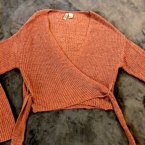 Pink Wrap sweater, forever 21